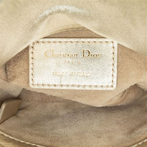 dior cannage gold metallic cal|Authenticated Dior Dioramour Mini Metallic Calfskin Cannage .